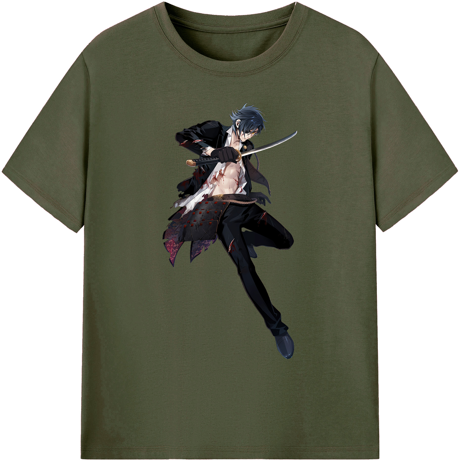 （画像用） 刀剣乱舞 Touken Ranbu 綿100％ メンズ半袖Tシャツ｜肌触りやわらか＆通気性